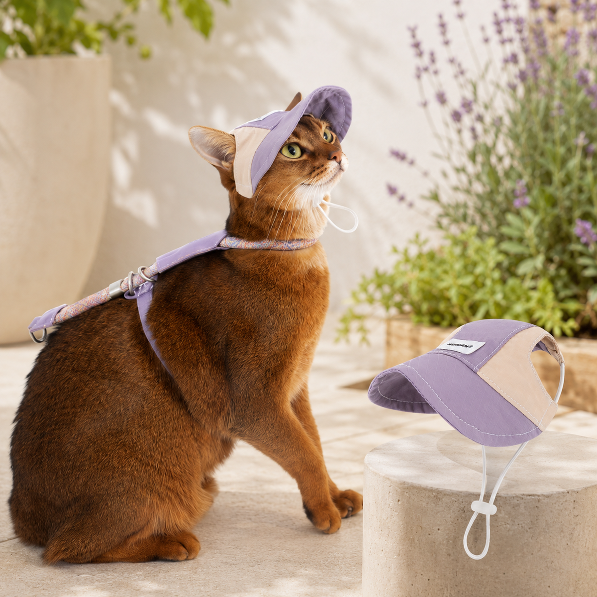 Hibiscus Purple HD028003 lightweight cat sun hat SKU image