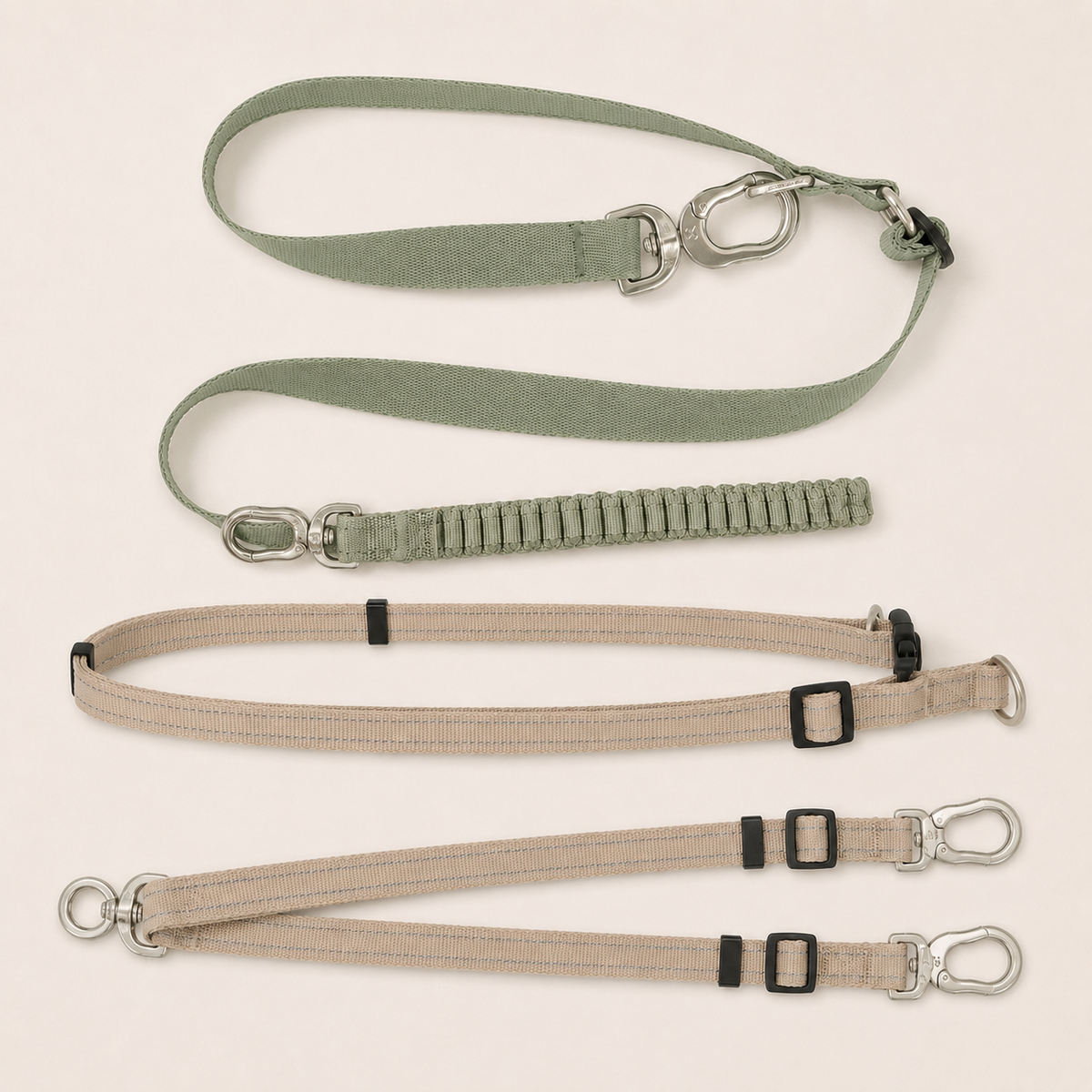 Olive color HD029008-02F leash with HD029009 and HD029010 extensions SKU image