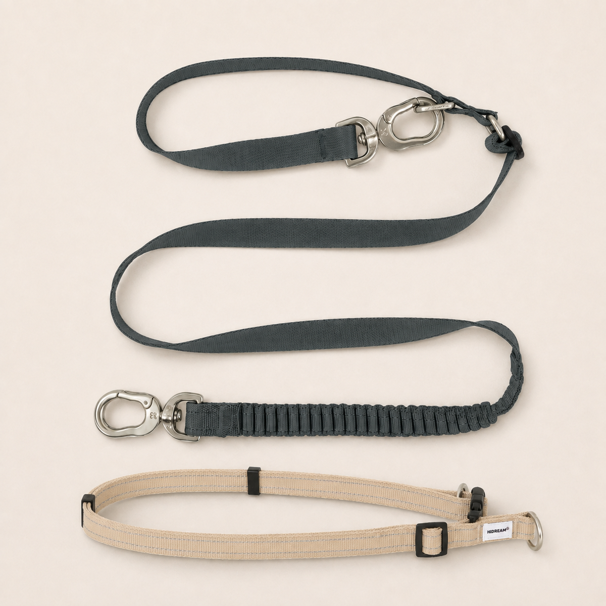 Buckwheat color HD029008-03F leash with HD029009 waist-shoulder extension SKU image