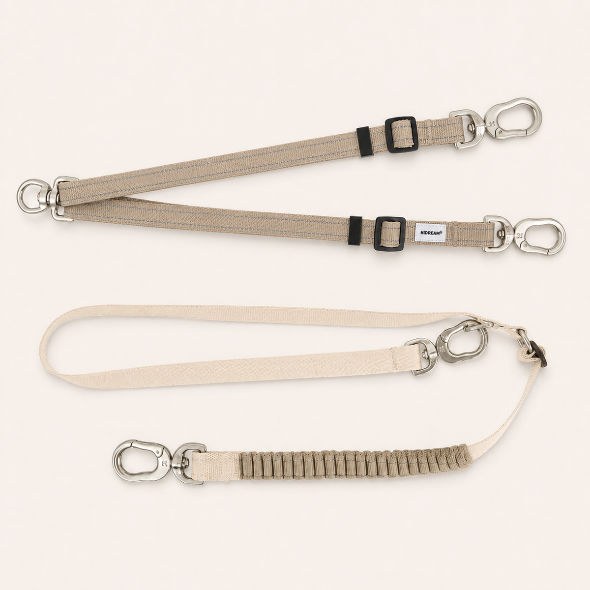 Milk color HD029008-01F leash with HD029010 double-leash extension SKU image