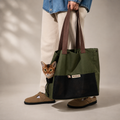 Matcha Cookie color variant of the Color-Block Cat Sling Carrier Bag