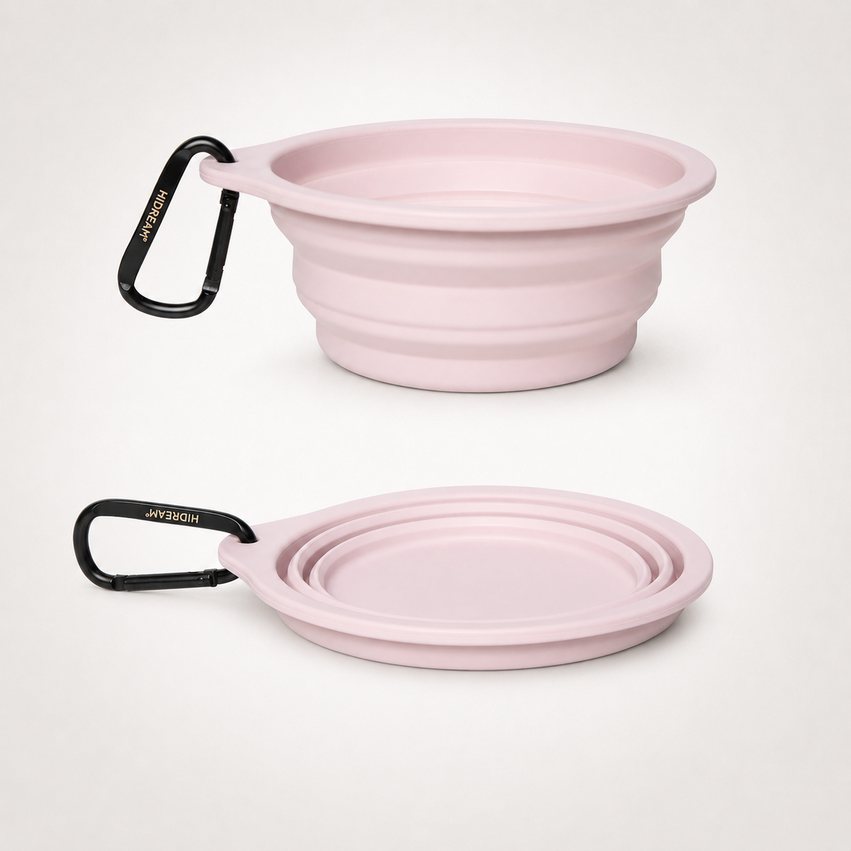 Foldable silicone travel bowl in chestnut pink