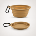 Foldable silicone travel bowl in khaki