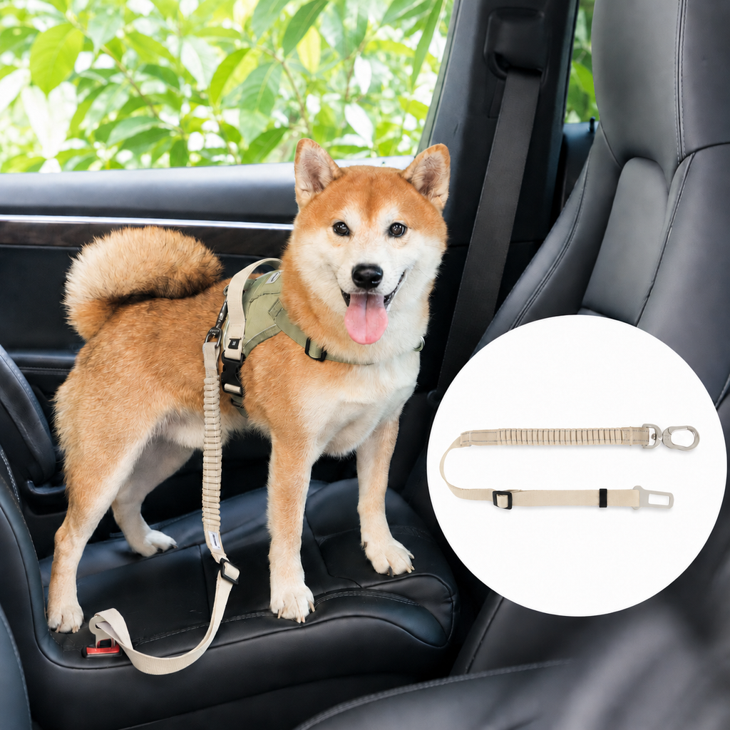 Milk Brown Valley pet car safety belt SKU image
