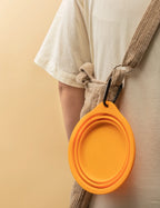 Portable foldable silicone bowl for outdoor pet use