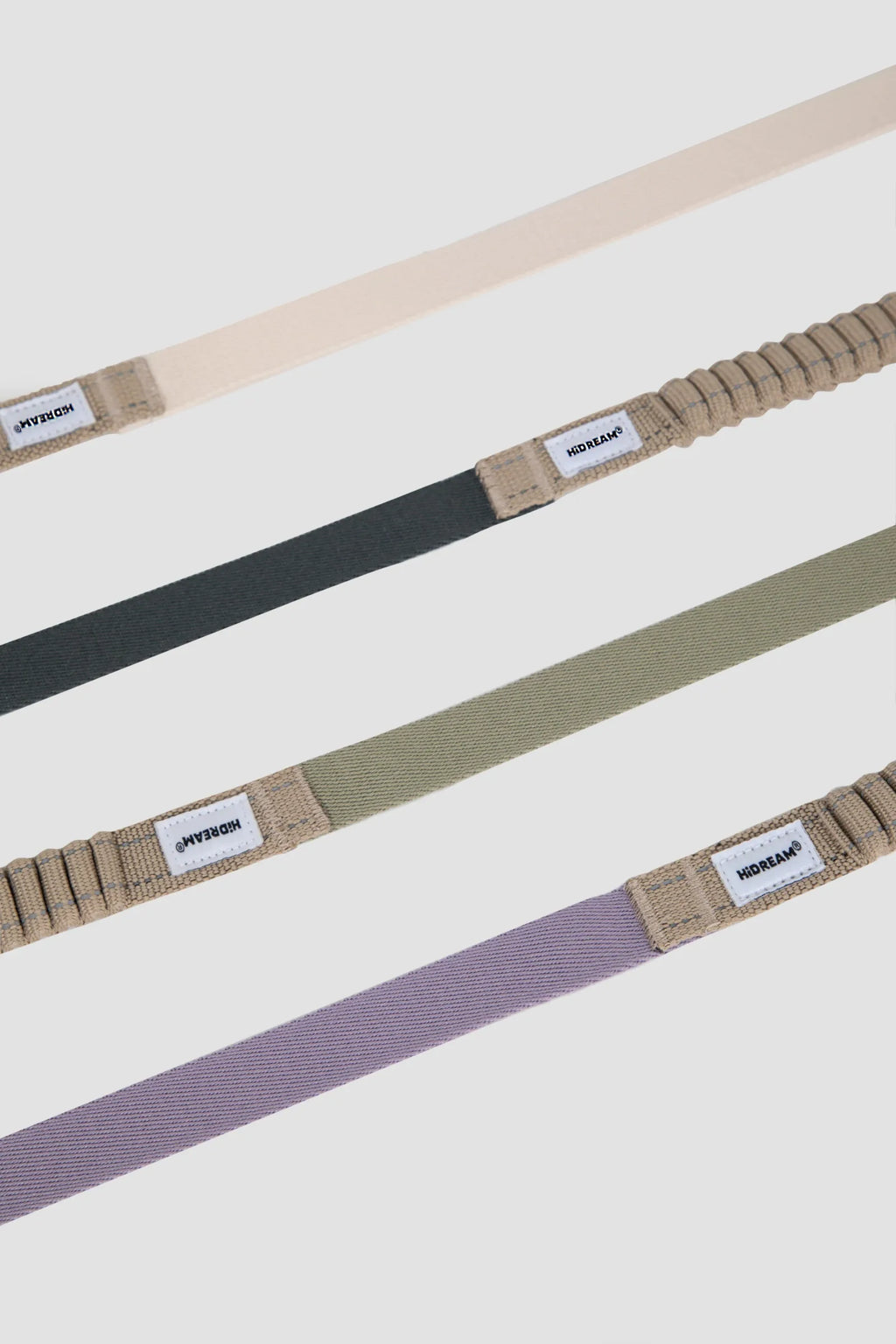 Multi-color multi-use bungee leashes with elastic sections and clips